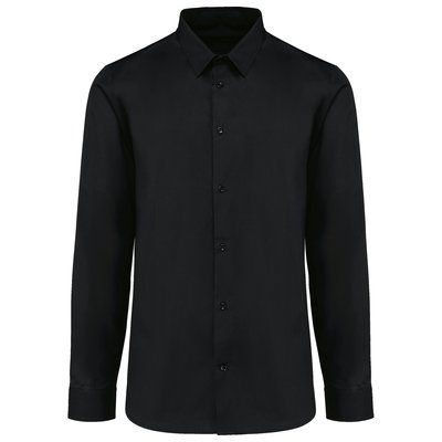 Camisa popelina algodón hombre Black 3XL