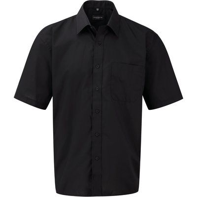 Camisa Popelina manga corta hombre Black M