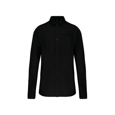 Camisa popelina manga larga hombre Black 4XL