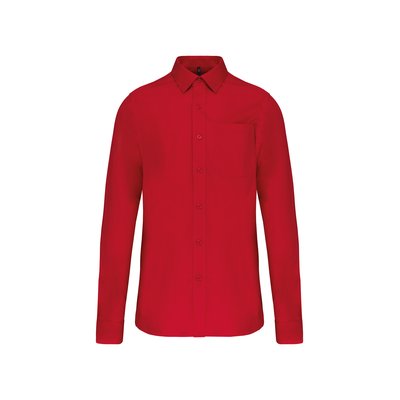 Camisa popelina manga larga hombre Rojo M