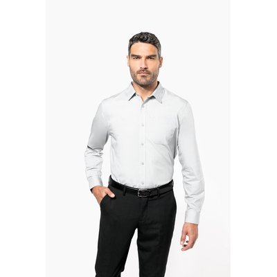 Camisa popelina manga larga hombre