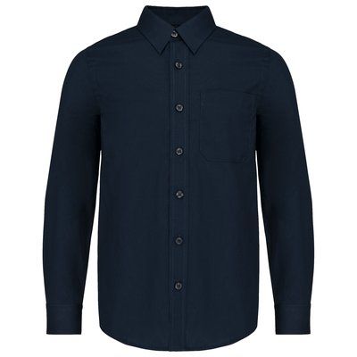 Camisa popelina de manga larga para niños Navy 6/8 ans