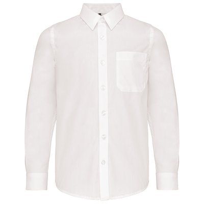 Camisa popelina de manga larga para niños White 12/14 ans