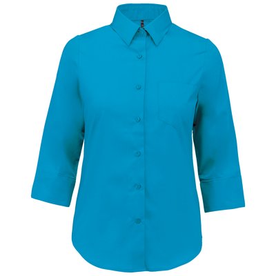 Camisa popelina media manga mujer Azul M