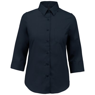 Camisa popelina media manga mujer Azul S