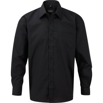 Camisa Popelina Polialgodón Hombre Negro M