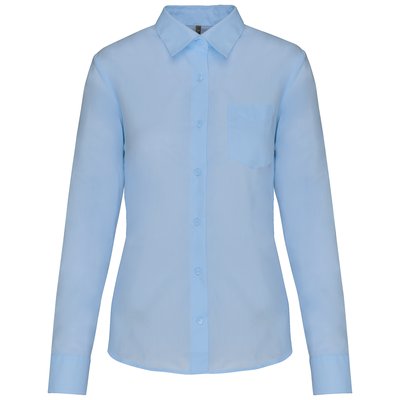 Camisa popelina polialgodón mujer Azul L