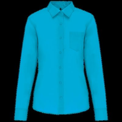 Camisa popelina polialgodón mujer Azul M