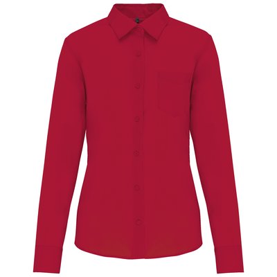 Camisa popelina polialgodón mujer Rojo L