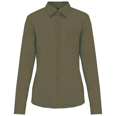 Camisa popelina polialgodón mujer Verde XL