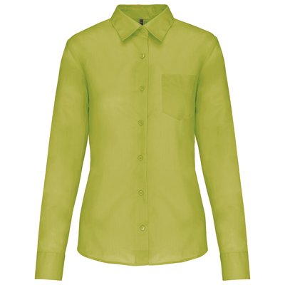 Camisa popelina polialgodón mujer Verde XS