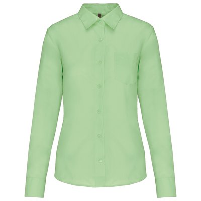 Camisa popelina polialgodón mujer Verde XXL