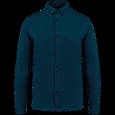 Camisa punto jersey algodón Peacock Blue 3XL