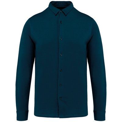 Camisa punto jersey algodón Peacock Blue M