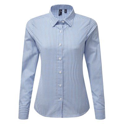 Camisa Vichy cuadros grandes Light Blue / White S