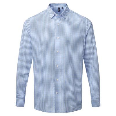 Camisa Vichy manga larga Light Blue / White M