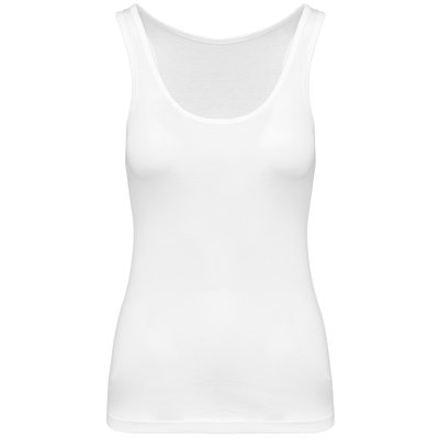 Camiseta 100% algodón de tirantes mujer Blanco XS