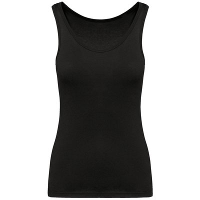 Camiseta 100% algodón de tirantes mujer Negro M