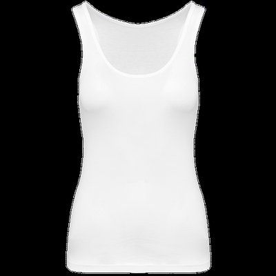 Camiseta 100% algodón de tirantes mujer White XS