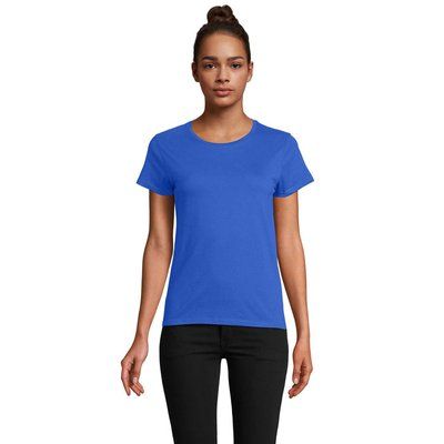 Camiseta Ajustada Algodón Mujer Azul Royal XL