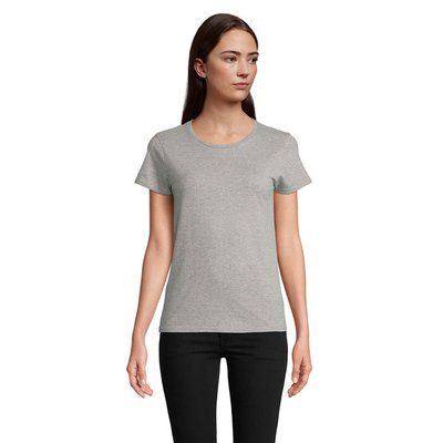 Camiseta Ajustada Algodón Mujer Gris XXL