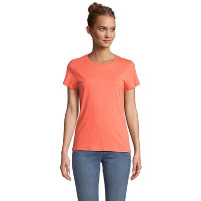 Camiseta Ajustada Algodón Mujer Naranja XXL