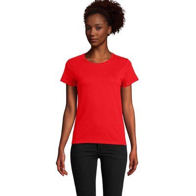 Camiseta Ajustada Algodón Mujer Rojo XXL