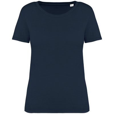 Camiseta ajustada algodón orgánico mujer Azul M