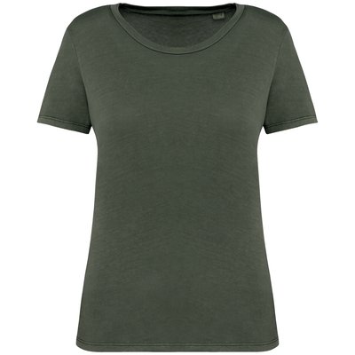 Camiseta ajustada algodón orgánico mujer Verde L