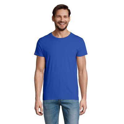 Camiseta ajustada de cuello redondo para hombre Azul Royal 4XL