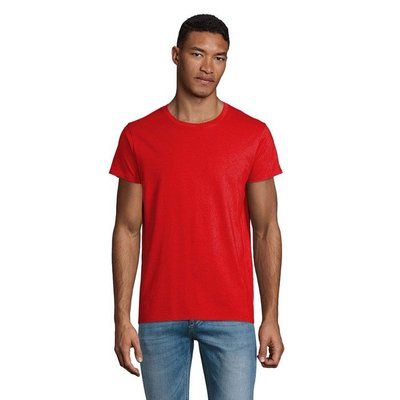 Camiseta ajustada de cuello redondo para hombre Rojo 3XL