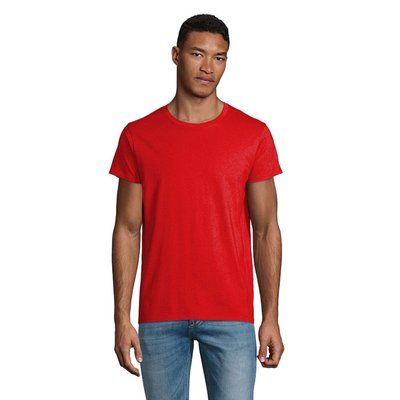 Camiseta ajustada de cuello redondo para hombre Rojo XXL