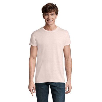 Camiseta ajustada de cuello redondo para hombre Rosa Jaspeado 3XL