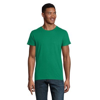 Camiseta ajustada de cuello redondo para hombre Verde XXL