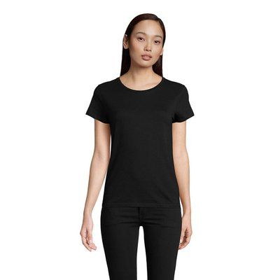 Camiseta Ajustada Mujer Algodón Orgánico Negro 3XL