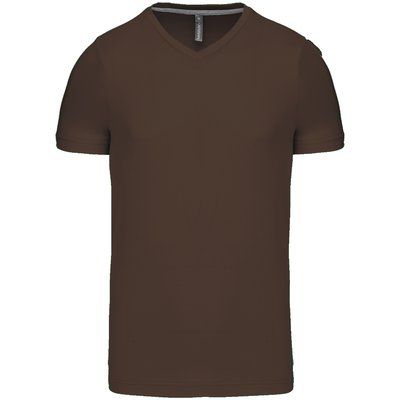 Camiseta de algodón con cuello de pico CHOCOLATE 4XL