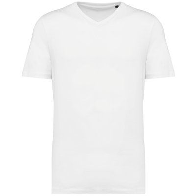 Camiseta algodón cuello de pico hombre Blanco L