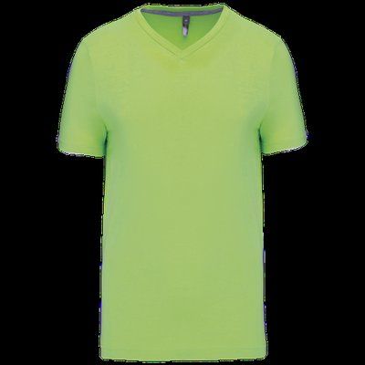 Camiseta de algodón con cuello de pico Lime 3XL