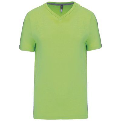 Camiseta de algodón con cuello de pico Lime XL