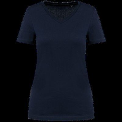 Camiseta algodón cuello pico mujer Deep Navy XS