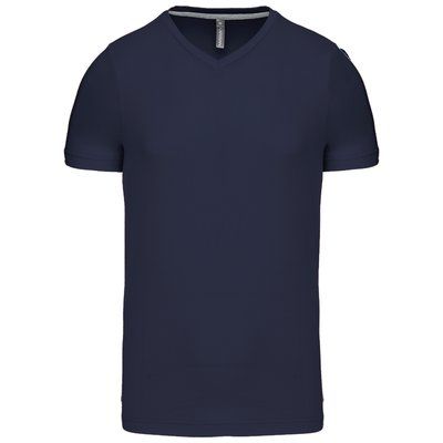 Camiseta de algodón con cuello de pico Navy XXL