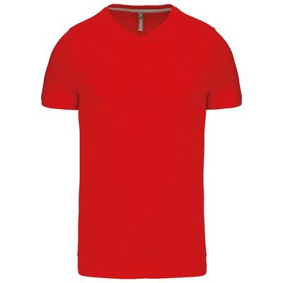 Camiseta de algodón con cuello de pico Red XL