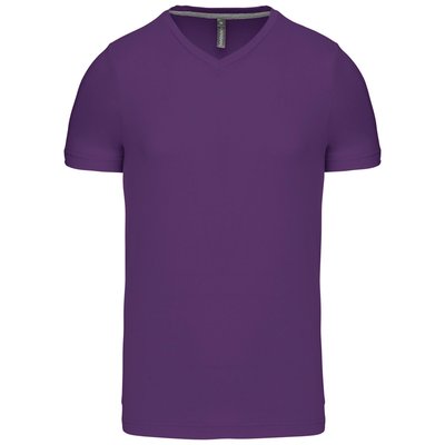 Camiseta de algodón con cuello de pico Violeta 4XL