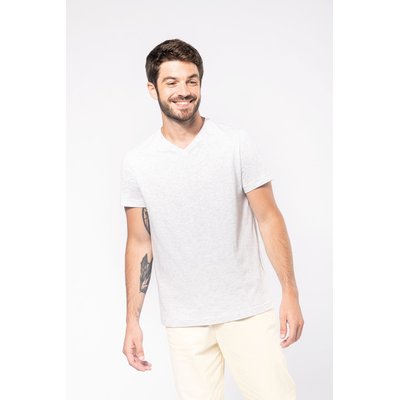 Camiseta de algodón con cuello de pico