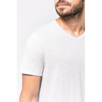 Camiseta de algodón con cuello de pico