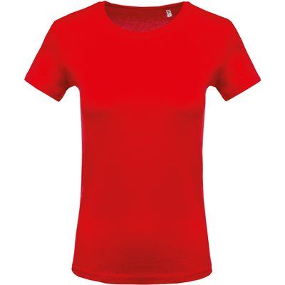 Camiseta algodón cuello redondo mujer Red S