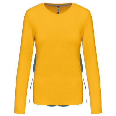 Camiseta algodón de manga larga mujer Amarillo XXL