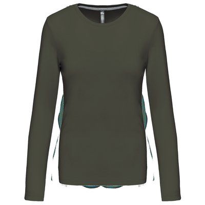 Camiseta algodón de manga larga mujer Dark Khaki S