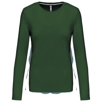 Camiseta algodón de manga larga mujer Forest Green S