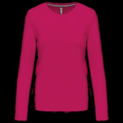 Camiseta algodón de manga larga mujer Fuchsia XXL